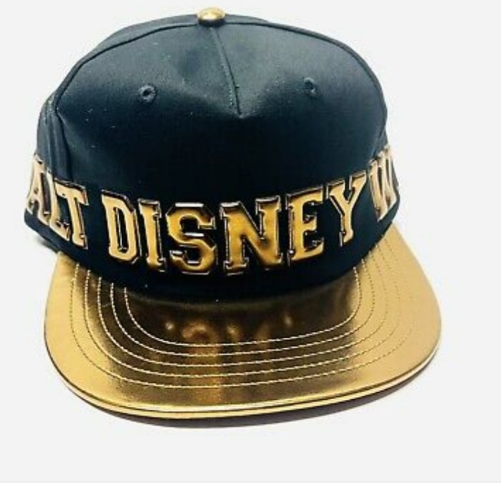 Disney Walt Disney World Black and Gold Snapback Cap Adult Size